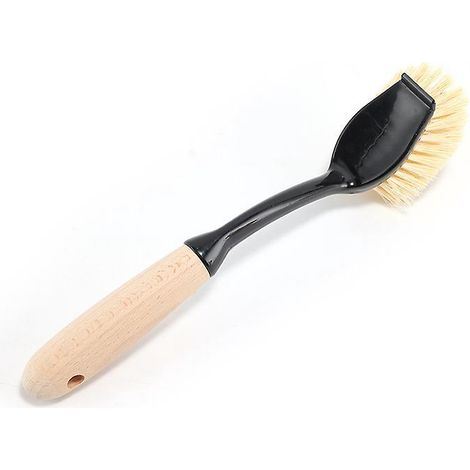 une Brosse Pole En Bois De 28 Cm De Long Usage Domestique, Une Brosse Manche En Bois Pour Laver La Vaisselle Et Les Casseroles, Une Brosse De N (1/5)