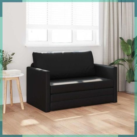 4106713 Canapé-Lit 110cm Noir Simili cuir (1/5)