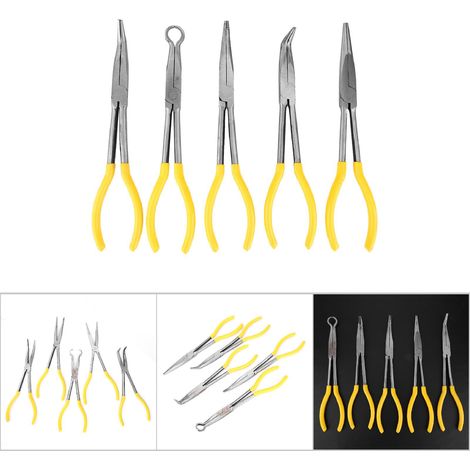 5-teilige Spitzzange aus Kohlenstoffstahl, Handwerkzeug mit rutschfestem Griff (1/5)