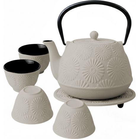 Gusseiserner Krug mit Schalen und Untersetzer KOGA, 1200 ml (1/5)