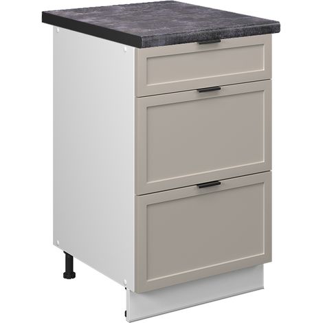 Mobiletto base per cucina Fame-Line, GrigioBeige, 50 cm , PL Antracite, Vicco