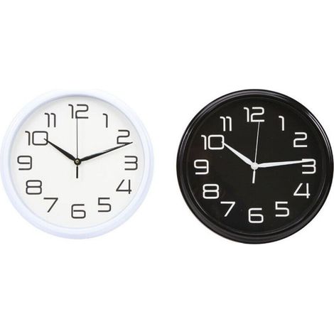 Horloge Murale Analogique Pour Cuisine Chambre Maison 30cm Blanc Noir 186866