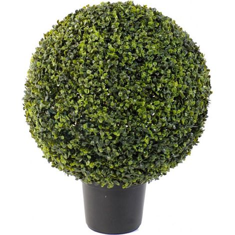 Plante artificielle haute gamme Spécial extérieur / Buis boule artificiel - Dim : H.60 x D.47 cm -PEGANE- (1/2)