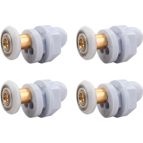 Roulettes Porte de Douche, 4 Pièces Roulette, pour Remplacement de Douche Coulissante Verre Porte Coureurs Rouleaux (23MM)