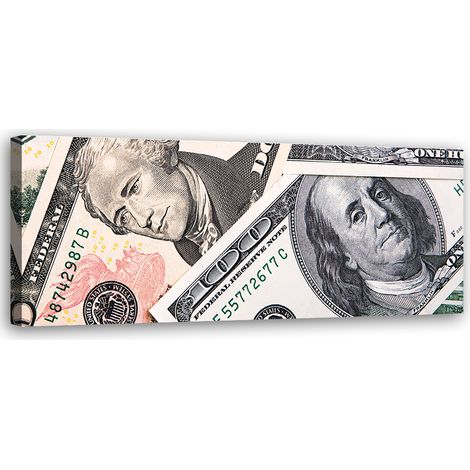 Tableau sur toile Billets de banque verts 90x30 (1/5)
