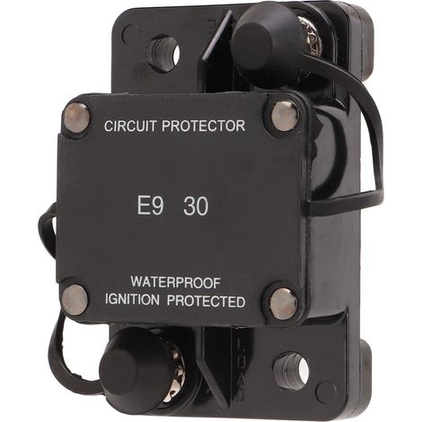 Disjoncteur automatique 32V 30A, cosse 1/4in, étanche IP67, ignifuge, pour camions, bus, camping-cars et batteries (1/5)