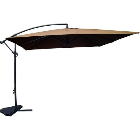 Sombrilla  marrón desplazada cuadrada 3 x 3 m SOLENZARA