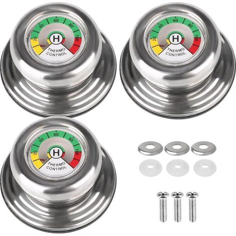Set in acciaio inox composto da tre pezzi: coperchio e manico per pentola, termometro e adatto a pentole con filettatura da 5 mm. (1/5)