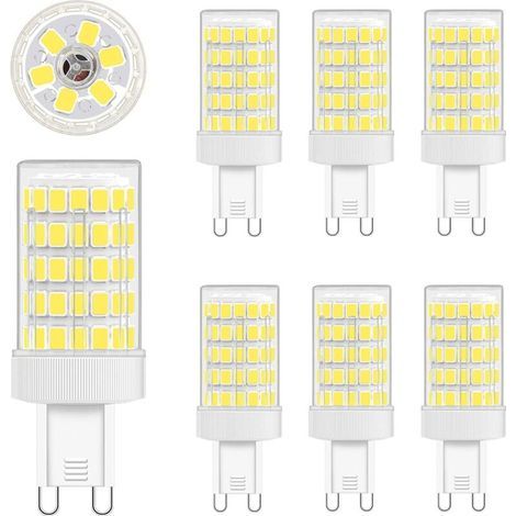 Ampoule LED G9, blanc froid, 10 W, 6000 K, équivalent à 80 W incandescent, 900 lm, 220 V CA, angle de diffusion large 360°, LED SMD 862835, non dimmable, lot de 6 (1/5)