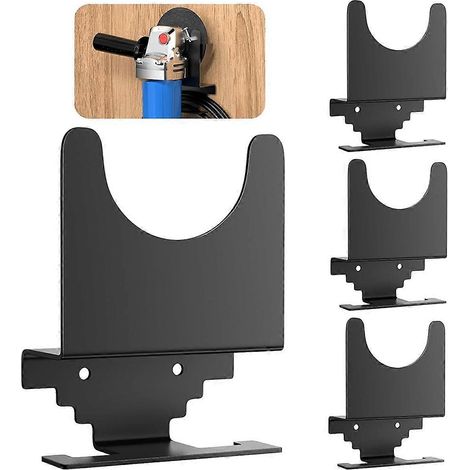 Support pour meuleuse d'angle 4 pièces, support pour meuleuse d'angle avec porte-disque et grille métallique, fixation murale (1/5)