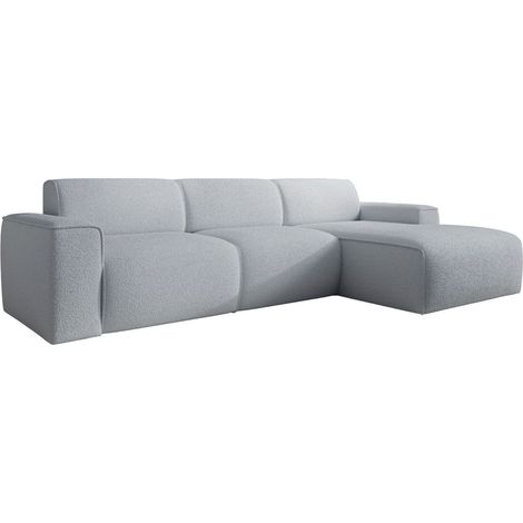 Selsey Bouvi – Ecksofa, Ottomane rechts, hellgrau, Bouclé (1/5)