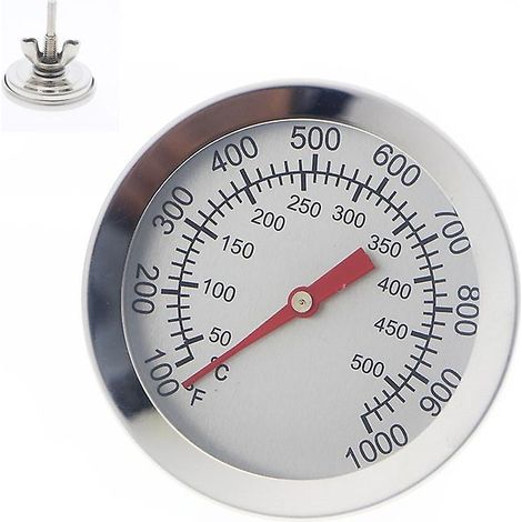 Thermomètre pour fumoir de barbecue - Outil en acier inoxydable avec une plage de température de 100 à 1000 degrés Fahrenheit (1/4)