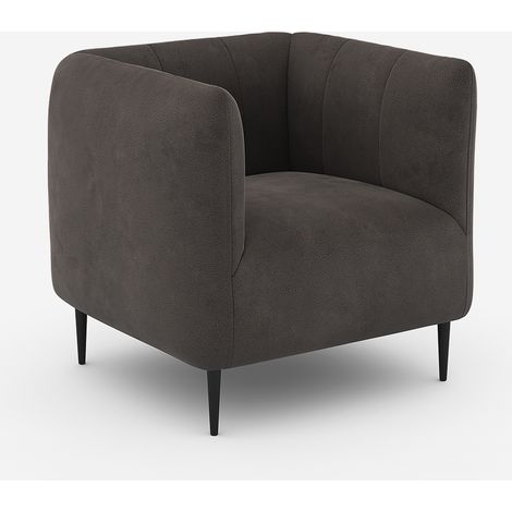 Gepolsterter Sessel in Samtoptik für Wohnzimmer Aprica - Schwarz (1/5)