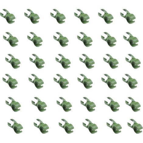 Lot de 36 clips de fixation universels pour treillis de plantes, 20 mm, support de fixation rotatif en plastique pour serre de jardin, verger, cage à tomates