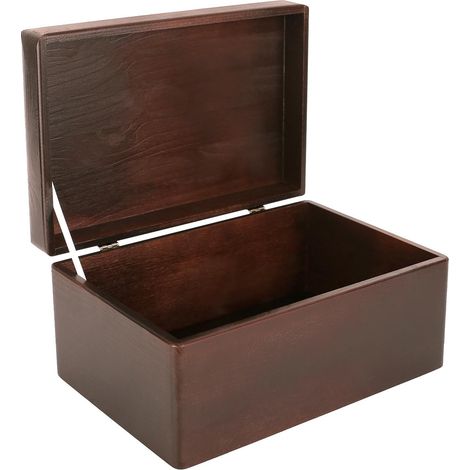 Boîte de Rangement en Bois avec Couvercle Rouge 30 x 20 x 14 cm