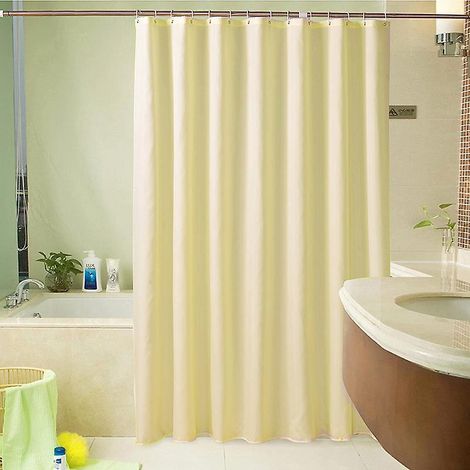 jaune Ple Rideau De Douche Avec Des Crochets, 180x180cm Rideaux De Douche, Anti Moisissure Rideau De Salle De Bain Tissu Polyester Lavables Imperm (1/5)