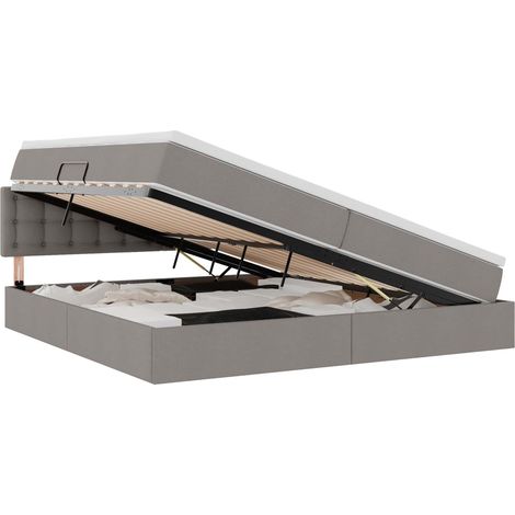 Maison Exclusive - LED-Speicherbett mit Matratze Taupe 200 x 200