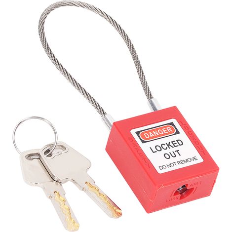 Cadenas de consignation/déconsignation en acier inoxydable avec câble et 2 clés (1/5)
