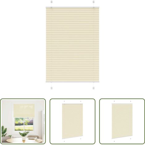 vidaXL Sonnenschutz -  Plissee Creme 100x100 cm Stoffbreite 99,4 cm Polyester (1/5)