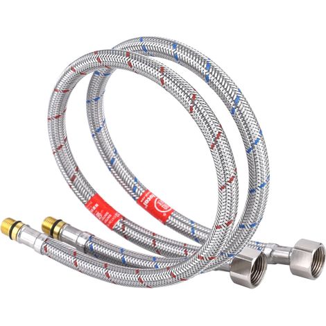 Flexible Connecting Hose Kitchen Tap Anti-Corrosion Water Pipe for Mixer Tap Sink Bathroom G3/8 x M10 x 50 cm (1/5)