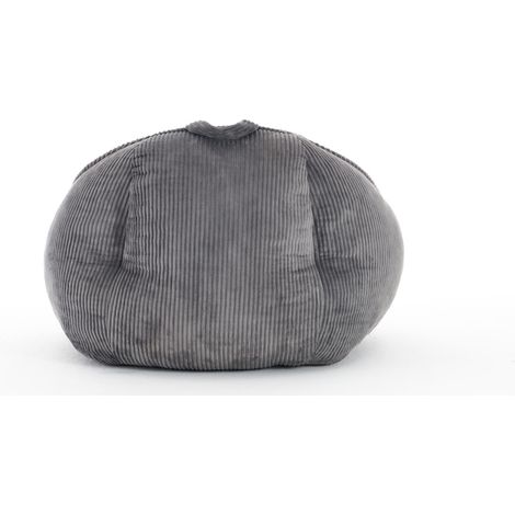 Fauteuil pouf ergonomique en velours côtelé gris clair pour adultes et enfants (1/5)
