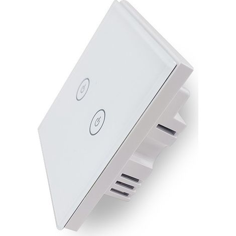 Lot de 2 interrupteurs muraux tactiles WiFi, commande par application, sans fil neutre requis (1/5)
