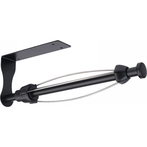 Porta rotolo di carta assorbente, acciaio inox, 30,3 x 10,2 cm, nero (1/5)