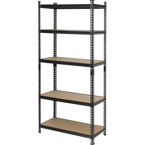 Toolcraft – Rayonnage lourd 120 kg – Dimensions 80 x 40 x 180 cm – Métal et fibres dures – 5 étagères réglables en hauteur – Montage simple