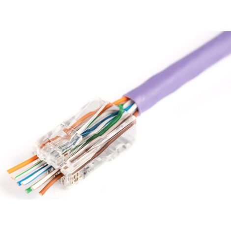 Connettore passante DIGITUS RJ45 (8P8C) cat.6 non schermato, AWG 26-24, confezione da 100 pezzi. (1/5)