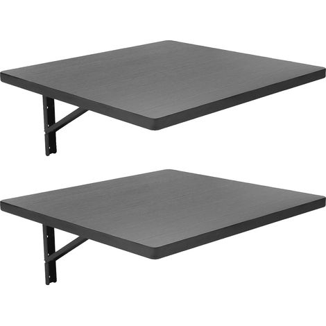 Mesa de trabajo plegable, diseño para montaje en pared, capacidad de carga de 230 kg, color negro. (1/2)