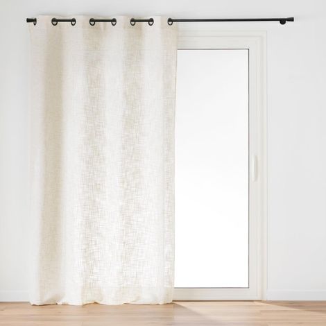 Douceur D'Intérieur – Rideau à œillets 140 x 280 cm – Effet lin tissé – Finition œillets métalliques – Laisse passer lumière tamisée (1/4)