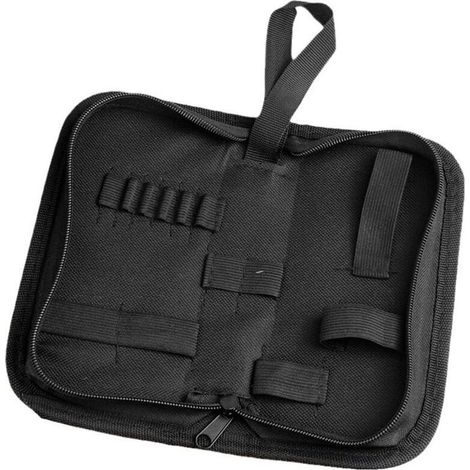 Sacoche à outils monobloc, résistante et imperméable, en toile Oxford, idéale pour électricien, menuisier, mécanicien ou pour la réparation de montres. Fermeture éclair, enrouleur, poches zippé (1/5)