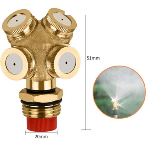 Ugello nebulizzatore in ottone, ugello per irrigazione agricola, ugello nebulizzatore per acqua da giardino - 2 pezzi (1/3)