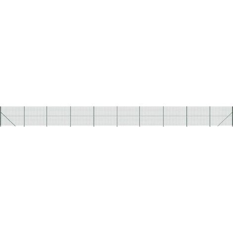 Maison Exclusive - Maschendrahtzaun mit Bodenflansch Grün 1,4x25