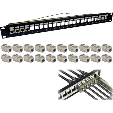 Panneau de brassage 24 ports Cat 7, 10 Gbps/600 MHz (1/5)