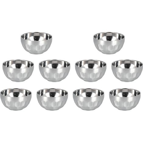10 doppelwandige Suppenschüsseln aus Edelstahl 304, wiederverwendbar, spülmaschinenfest, für Salate, Zuhause und Restaurant (1/5)
