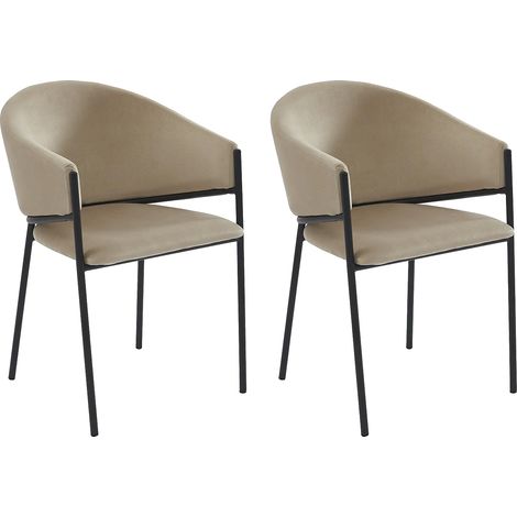 Sedia con braccioli in Velluto e Metallo Nero Beige - Lotto di 2 - ORDIDA di Pascal MORABITO (1/5)