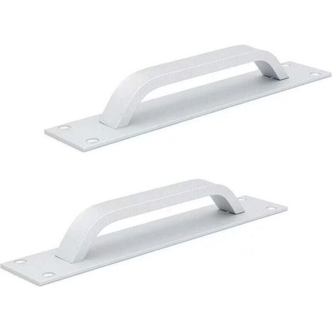 Ziehgriff aus Aluminium für Schiebetüren, Brandschutztüren und Küchenmöbel – 2 Stück, 20 cm × 4 cm, silberfarben