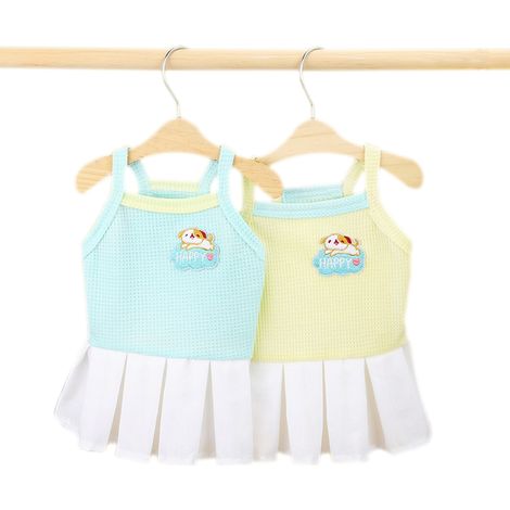 2 robes d'été pour chiens et chats, jupe en coton, taille S à XL, pour animaux de 1,1 à 5,4 kg (1/5)