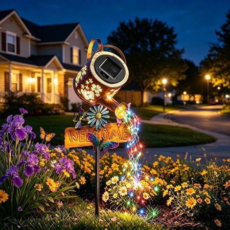 Arrosoir Solaire pour Jardin, Lampes Solaires pour l'Extérieur Éclairage Extérieur IP65, Guirlandes LED pour l'Extérieur, Décoration de Jardin, Allée, Balcon, Terrasse, Parterre de Fleurs (1/5)