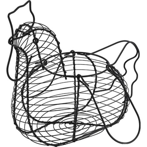 Cesta Para Huevos - Alambre De Acero - Diseño De Gallina - Uso Cocina - 1 Unidad (1/5)