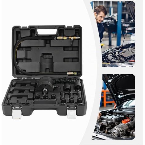 Extracteur d'injecteurs pneumatiques, 24 pièces, extracteur d'injecteurs diesel avec 19 adaptateurs, compatible avec Bosch Delphi Denso Siemen (1/5)