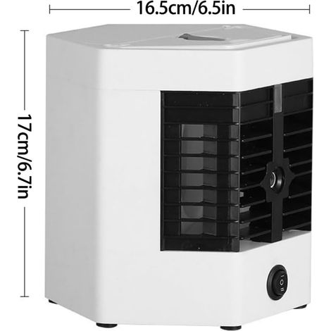 climatiseur mobile sans évacuation,Soufflage à 120°,pulvérisation Réfrigération,Vitesse 2,Recharge USB-C,Intérieur et extérieur (1/4)