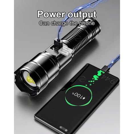 Linterna ultra potente de 2.000.000 de lúmenes con pantalla electrónica digital,resistente al agua,con función de zoom (1/5)