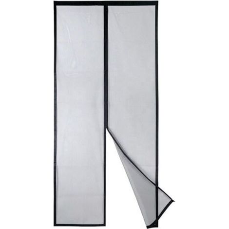 Moustiquaire Magnétique Pour Porte – Maille Ultrarésistante, Joint Magnétique de Haut en Bas, Fermeture Automatique, Garde l'Air Frais à l'Intérieur(120x210 CM, Noir)