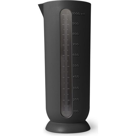 Carafe Graduata QB L Carbon Black 1 litre - Compteur liquide bec verseur - Fabriqué en Italie (1/5)
