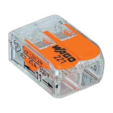 Accesorios de conexión Wago 221-412 palanca transparente 16 uds
