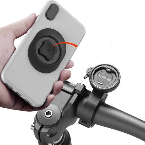 Support Telephone Velo,Porte Telephone Moto avec Adaptateur Universel,Support de Guidon de vélo Tout-Terrain pour VTT, Scooter, vélo trotinetteélectrique et de Route[Series C - 1ra Gen] (1/5)
