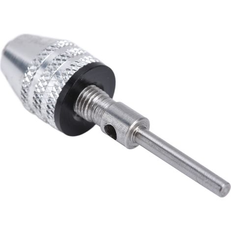 Mandrin perçeuse sans clé 3 mâchoires adaptateur visseuse 1/8in queue ronde 0.3-3.4mm acier carbone argent (1/5)