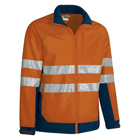 Chaqueta softshell TACOMA 3XL Naranja flúor / Azul marino